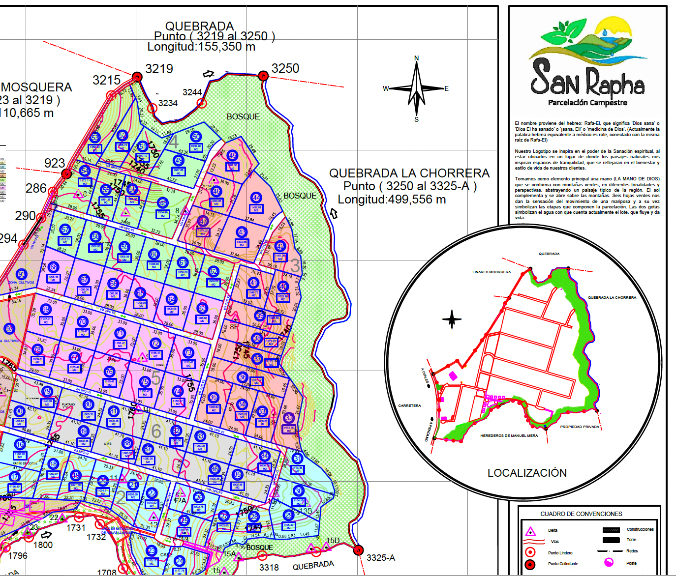 Vista previa plano de parcelación San Rapha